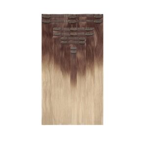 Human Hair Seamless Clip in Extensions 16 160g - caffe latte